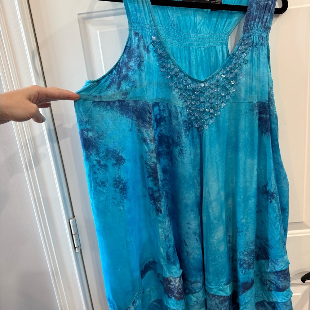 Denim 24/7 Turquoise Sleeveless Top - Picture 2 of 6